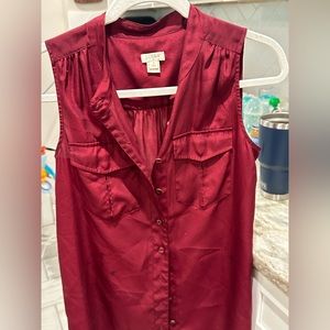 Lovely j crew wine/burgundy blouse